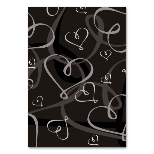 白黒のハートパターン テーブルナンバー (正面)