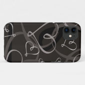 白黒のハートパターン Case-Mate iPhoneケース (裏面(横))