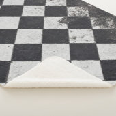 白黒のハーレクインの図 シェルパブランケット (3/4)