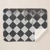 白黒のハーレクインの図 シェルパブランケット (正面(横))