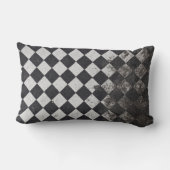 白黒のハーレクインの図 ランバークッション (裏面)