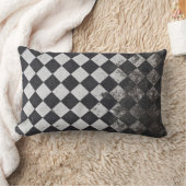 白黒のハーレクインの図 ランバークッション (ブランケット)