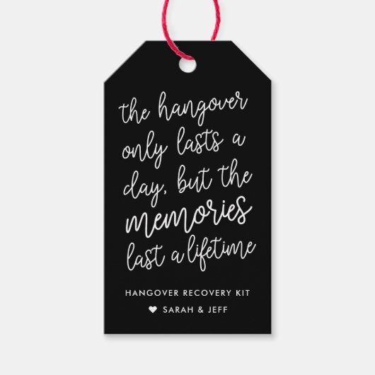 白黒のハ結婚ンバーキットラベル ギフトタグ (正面)