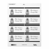 白黒のバイブル十字架 ラベル (フルシート)