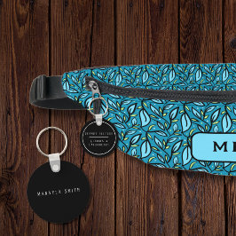 白黒のバイリンガルピーナッツアレルギー警告 キーホルダー