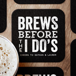 白黒のバチュラーパーティ スクエアペーパーコースター