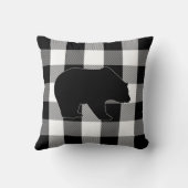 白黒のバッファローの点検|の樵の格子縞くま クッション (裏面)