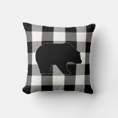 白黒のバッファローの点検|の樵の格子縞くま クッション (正面)