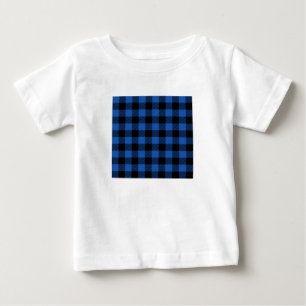 白黒のバッファロー市松模様にパターン ベビーTシャツ