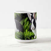 白黒のバニー、マグをいたずら言う コーヒーマグカップ (中央)