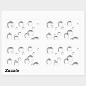 白黒のバブル 長方形シール (シート)