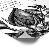 白黒のバラのミニマルなゴシック結婚ズ ポスター (角)