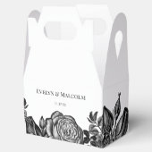 白黒のバラのミニマル結婚リスト フェイバーボックス (オープン)