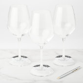 白黒のバラのミニマル結婚リスト ワイングラスタグ (セット)