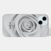 白黒のバラの花のスマホケース Case-Mate iPhoneケース (裏面 (横))