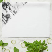 白黒のバラの金ゴールドの大理石の幾何学的な三角形 キッチンタオル (折り畳み)