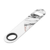 白黒のバラの金ゴールドの大理石の幾何学的な三角形 スピード栓抜き (裏面アングル)