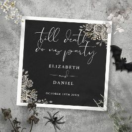 白黒のバラフローラゴシック結婚ズ スタンダードカクテルナプキン