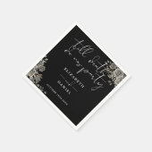 白黒のバラフローラゴシック結婚ズ スタンダードカクテルナプキン (角)