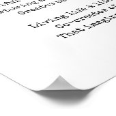 白黒のバラ引用文ウォールアート付き女性 ポスター (角)