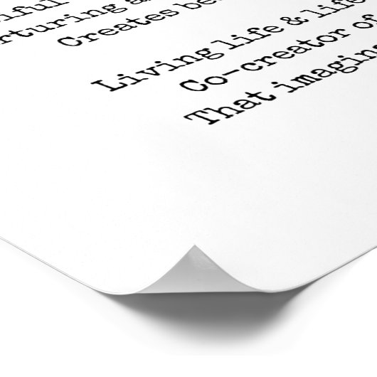 白黒のバラ引用文ウォールアート付き女性 ポスター (角)