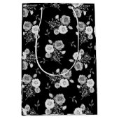 白黒のバラ結婚ズ抱き枕 ミディアムペーパーバッグ (正面)