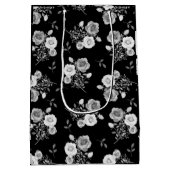 白黒のバラ結婚ズ抱き枕 ミディアムペーパーバッグ (裏面)