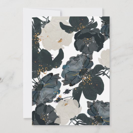 白黒のバラ結婚ズ 招待状 (裏面)