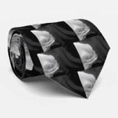 白黒のバラ ネクタイ (ロール)