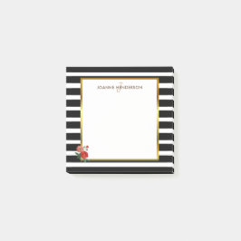 白黒のバラ（水色）モストライプノグラム名 ポストイット