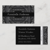 白黒のバンダナのカスタマイズ 名刺 (正面/裏面)