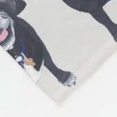 白黒のパグドッグフリースブランケット フリースブランケット (角)