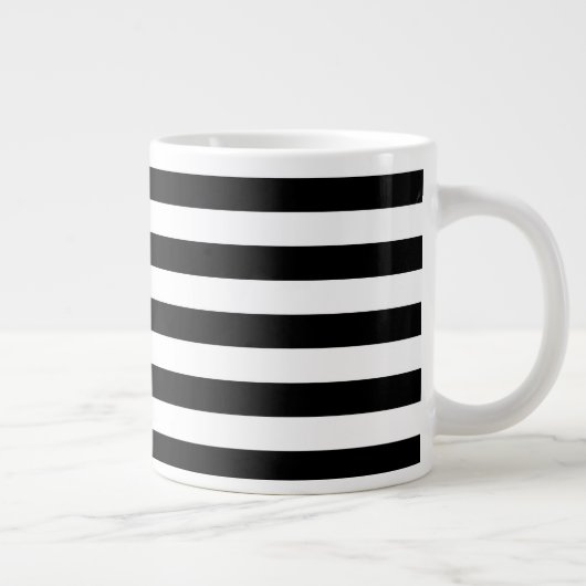 白黒のパタストライプーン ジャンボコーヒーマグカップ (右)