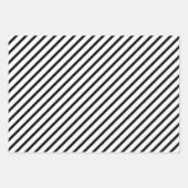 白黒のパタストライプーン ラッピングペーパーシート (正面)