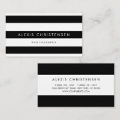 白黒のパターストライプンコンテンポラリー 名刺 (正面/裏面)