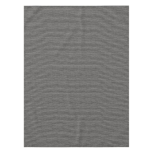 白黒のパターストライプン テーブルクロス (正面)