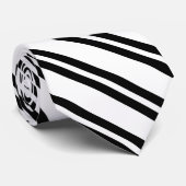 白黒のパターストライプン ネクタイ (ロール)