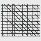 白黒のパターストライプン ラッピングペーパー (フラット)