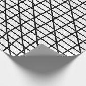 白黒のパターストライプン ラッピングペーパー (角)