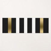 白黒のパターンストライプ金ゴールドアクセント ヨガマット (正面(横))