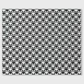 白黒のパター市松模様にン(ハート付) ラッピングペーパー (フラット)