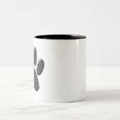白黒のパピストライプのー手紙印刷 ツートーンマグカップ (中央)