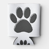 白黒のパピストライプのー手紙印刷 缶クーラー (正面)