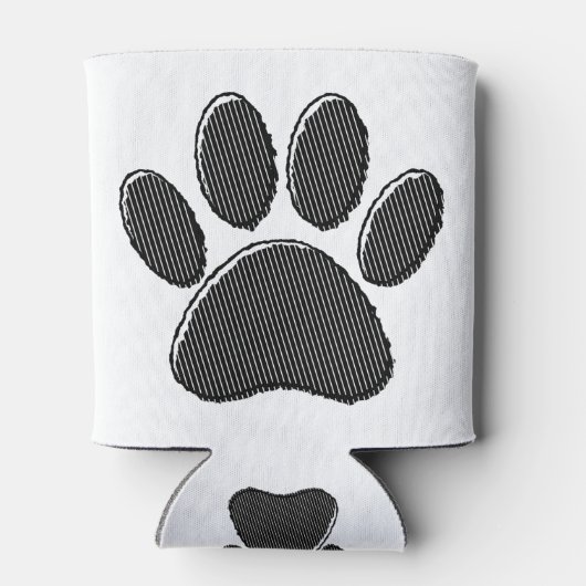 白黒のパピストライプのー手紙印刷 缶クーラー (裏面)