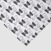 白黒のパピヨン かわいいキャラクターパターン 薄葉紙 (詳細)