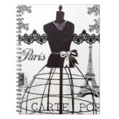 白黒のパリのファッションのマネキン ノートブック (正面)