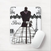 白黒のパリのファッションのマネキン マウスパッド (マウス)