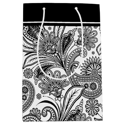 白黒のパワリー中間抱き枕 ミディアムペーパーバッグ (正面)