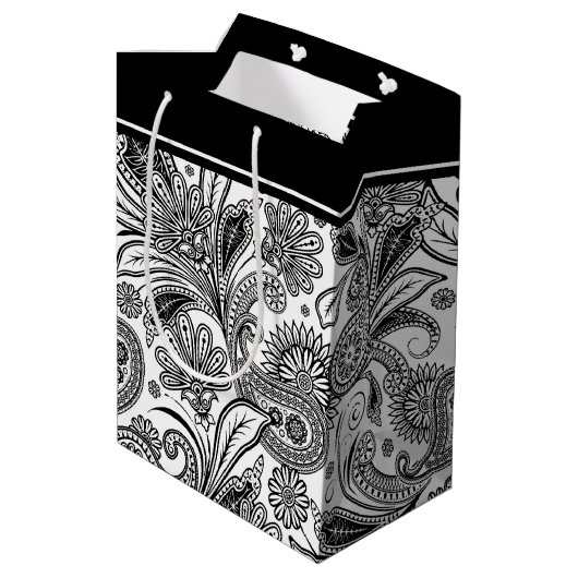 白黒のパワリー中間抱き枕 ミディアムペーパーバッグ (裏面アングル)