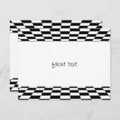 白黒のパースペク市松模様にタビュー 招待状 (正面/裏面)